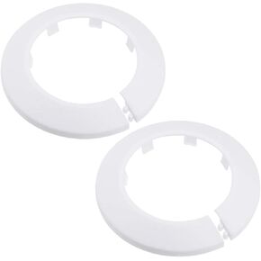 uxcell 63mm Pipe Cover Decoration PP Plastic Water Pipe Escutcheon White 2pcs