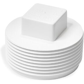 1-1/2 Inch PVC Pipe End Cap - 1-1/2 Inch PVC Male Threaded Pipe End Cap - 1-1/2" PVC Threaded Cap - SCH 40 MNPT 1 1/2 PVC Pipe Fittings for Plumbing Water Line 1 PC in a Pack