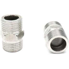Luomorgo 2pcs Stainless Steel Hex Nipple Pipe Fitting 1/2" Male to 1/2" Male for Air, Liquid or Hydraulic Fitting