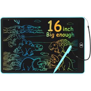 16 بوصة LCD الكتابة اللوحية للأطفال البالغين، لوحة الرسم الملونة خربش مجلس اللوازم المدرسية اللعب للفتيات الفتيان 3 4 5 6 7 8 سنة فتاة صبي أفكار هدية عيد ميلاد