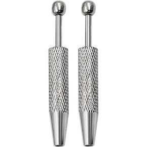 2Pcs Silver Piercing Ball Grabber Tool Pick Up Tool With 4 Prongs Holder Claw Tweezers For Small Parts Pickup Chips Gems Claw Tweezers Test, Measure and Inspect
