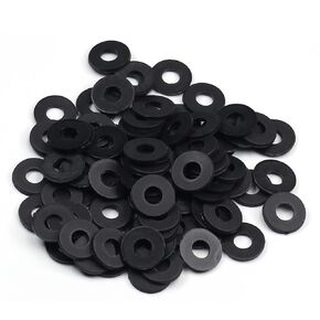 Othmro 50Pcs Nylon Plastic Flat Washers M10 20mm OD 10mm ID 2mm Thickness Crush Screw Washer for Faucet Pipe Water Hose Electrical Connections on Household Commercial Appliances Black