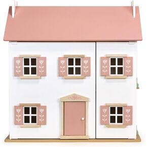 بيت الدمى الخشبي الكبير من مينتاري كلوفر - قصر وقت اللعب السحري مع لوحات متأرجحة مفتوحة - رفع وقت اللعب مع تصميم جذاب وميزات تفاعلية ولعب تظاهر لا حدود له - لعمر 3 سنوات فما فوق in Kuwait