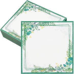 50 PCS Greenery Paper Napkins, Sage Greenery themed Disposable Napkins, Greenery Party Supplies Decorations, Greenery Eucalyptus Birthday Party Napkins