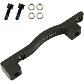 Bicycle Disc Brake Adapter Front Disc 203mm Brake Pads Front Forklift Rack Converter Brake Caliper Mount Adapter Parts for MTB Mountain Bike Black