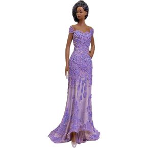 African American Expressions - Fearless Purple Dress Figurine - Glamour Series (6.3" x 5" x 12.6") FGL-04