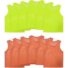 VOGRYE Pinnies Scrimmage Vests, Team Practice Jersey for Child Youth Teen, Lightweight, Set of 12