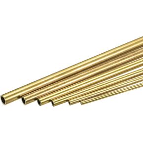 uxcell Brass Tube, 7mm 8mm 9mm 10mm 11mm 12mm OD x 0.5mm Wall Thickness 200mm Length Metal Tubing, Pack of 6