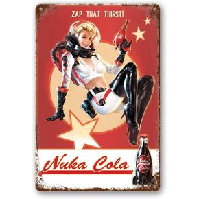 Vintage Tin Sign - Nuka Cola - Retro Metal Signs Poster Iron Painting Plaque Wall Decor For Bar Home Garage 12×8 Inch in Kuwait
