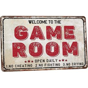 Decor 12'' x 8'' Game Room Vintage Tin Signs For Home Wall, Cafes, Bar, Man Cave, Office, Garden in Saudi Arabia