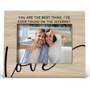 FONDCANYON You are The Best Thing I've Ever Found on The Internet Picture Photo Frame,Online Dating Gifts for Him Her,Anniversary Valentine Gifts for Girlfriend Boyfriend Husband Wife (5x7 Inch Photo)