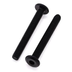 Glvaner 1/4-20 x 1-1/2" Stainless Steel Binding Screws, 304 Stainless Steel 18-8, Black Coated, Flat Socket Cap Head Screws, Full Thread, 20 pcs