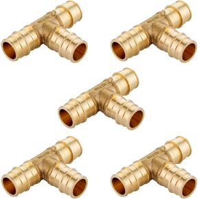 (Pack of 5) EFIELD Pex A Expansion Fitting 3/4"x 3/4"x 3/4" Tee ONLY For Pex-A Tubing Connection, ASTM F1960