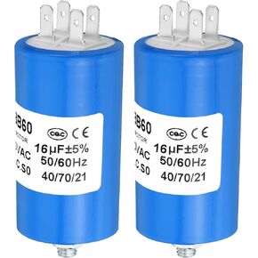 مكثف تشغيل PATIKIL CBB60 25 فائق التوهج، قطعتين تيار متردد 250 فولت 4 دبابيس 50/60 هرتز مع برغي 93 × 40 مم للغسالة، محرك نجمة التنظيف in Kuwait