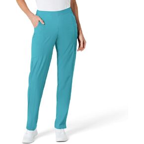WonderWink W123 Women’s Flat-Front Double Cargo Pant — Teal Blue, X-Large Petite