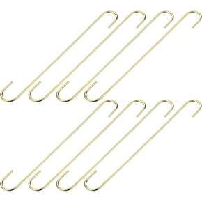 خطافات METALLIXITY S للتعليق (300 مم/12) 8 قطع، شماعات فولاذية طويلة جدًا على شكل S - للنباتات والحديقة وأدوات المطبخ، لون ذهبي in Kuwait
