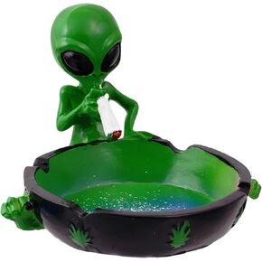 Trendy Zone 21, Ornament, Alien Smoking Ashtray, Home Décor, Multicolor, 4 inches