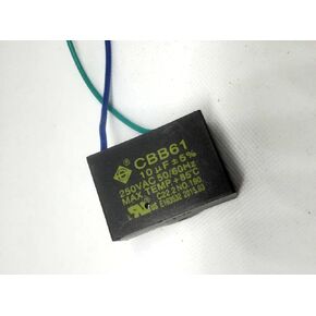 Ceiling Fan Capacitor CBB61 10uf 250V 2 Wire (47mm X 33mm X 20mm)