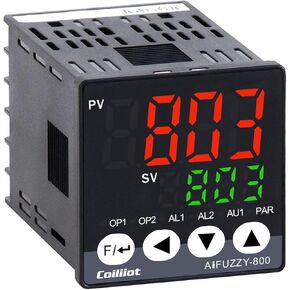 PID Temperature Controller, Coiliiot Voltage AC100-240V, LED Display, Relay & SSR Outputs, Dual Alarm Output, PID Thermostat with K Thermocouple, Panel Size 48mm*48mm