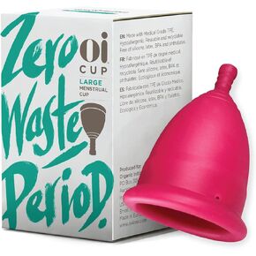 Oi | Organic Initiative - Menstrual Cup | Large - Adult, Wear for 12 hrs | Reusable, Leak Free (30ml) | Tampon and Pad Alternative