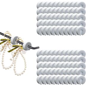 100pcs Peg Hook Stoppers, Round EVA Foam Slatwall Hooks Stopper Control Clips Peg Locks for Retail Hooks on Peg Board and Slat Wall Panels