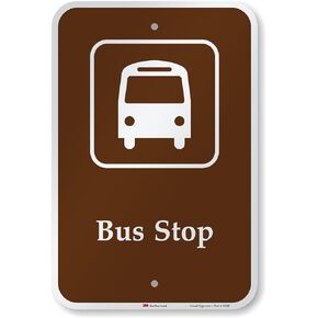 SmartSign "Bus Stop" Campground Sign | 12" x 18" 3M Engineer Grade Reflective Aluminum