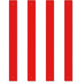 Tandefio 4 Pcs Reflective Sign Post Panel 3 x 30 Inch Red Aluminum Reflective Driveway Markers Outdoor Weather Resistant Metal Reflector for Driveway Road Parking Street Caution Vehicle Slow Moving