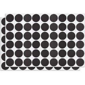 21mm(Dia) Screw Hole Cover Stickers - 2Sheet 108pcs - Good for Furniture Wardrobe Chair - PVC Waterproof Hole Caps - Black-Brown