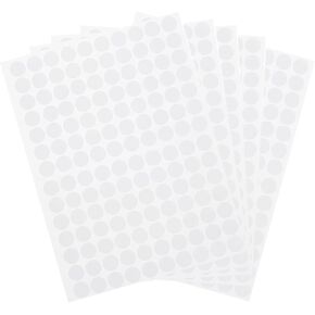 uxcell 5 Sheets/700Pcs Screw Hole Stickers, 12mm/0.47inch PVC Self-Adhesive Screw Cover Sticker Dustproof Round Screw Covers Caps for Wooden Furniture Cabinet Shelve, White