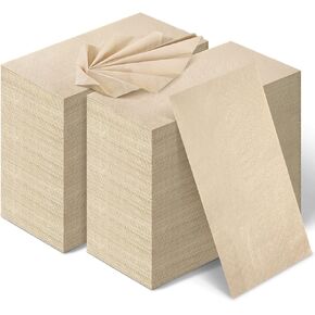 WILLBOND 300 Packs Disposable Bathroom Hand Towels Eco Unbleached Napkins Disposable Napkins Bamboo Brown Napkins Disposable Dinner Napkins Guest Towels for Bathroom 15.75x15.75'',7.87x3.94''