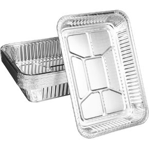 JIEJIE Aluminum Pans 12.2 * 8.5 * 2In (10 Pack) Disposable Aluminum Foil Pans For Baking, Roasting, Steam Table Tray, Cookware, Food Prepping, Cake & Oven Pan…