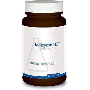 Biotics Research Iodizyme HP Iodine, Thyroid Support, Cellular Metabolism, Promotes Energy, Supports Metabolic Function, T3, T4, TSH 120 Tablets