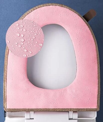 2 Pieces Thicker Bathroom Soft Toilet Seat Cover Pad with Handle Toilet Lid Cover Cushion Soft Thicker Washable Fits All Oval Toilet Seats in Saudi Arabia