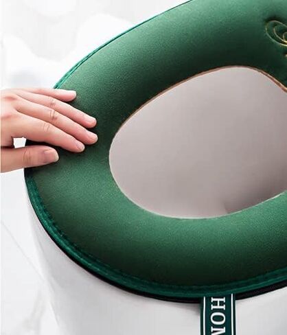 2 Pieces Thicker Bathroom Soft Toilet Seat Cover Pad with Handle Toilet Lid Cover Cushion Soft Thicker Washable Fits All Oval Toilet Seats in Saudi Arabia