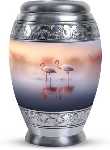 Beautiful Flamingos Lake Urn for Ashes Adult Male - an Urn for Ashes - Ashes Urn Adult - Urns for Human Ashes Adult (10inch), Natural in Saudi Arabia