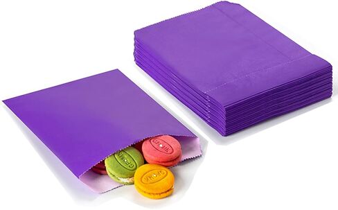 Flat Paper Treat Bag Purple Greaseproof Bakery Glassine Cookie Paper Bags 5.12 x 6.3-inch Wax Treat Bags for Cookies Candies Pastries Chocolate (100Pcs Purple) in Saudi Arabia