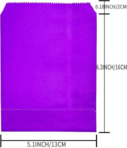 Flat Paper Treat Bag Purple Greaseproof Bakery Glassine Cookie Paper Bags 5.12 x 6.3-inch Wax Treat Bags for Cookies Candies Pastries Chocolate (100Pcs Purple) in Saudi Arabia