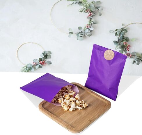Flat Paper Treat Bag Purple Greaseproof Bakery Glassine Cookie Paper Bags 5.12 x 6.3-inch Wax Treat Bags for Cookies Candies Pastries Chocolate (100Pcs Purple) in Saudi Arabia