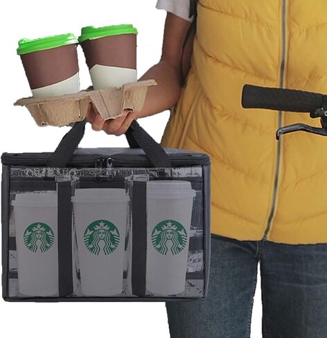 حقيبة حامل أكواب محمولة مكونة من 3 قطع من علب المشروبات، حامل مشروبات Bevee، Portavasos para Delivery، حامل الأكواب، القهوة، الحليب، ملحقات لسائقي التوصيل in Kuwait