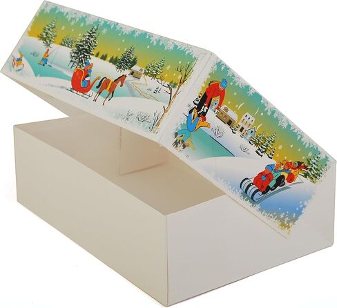 صينية Southern Champion 2494 من الورق المقوى وينتر وندرلاند، صندوق مخبز نافذة مطبوع، 8 بوصة. الطول × 5-3/4 بوصة. العرض × 2-1/2 بوصة. الارتفاع (الحالة 150) in Kuwait