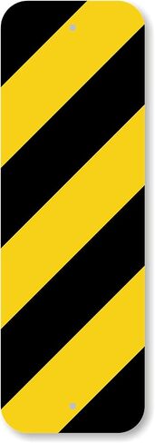 SmartSign 24 x 8 inch Object Marker Chevron Metal Sign, 80 mil Aluminum, 3M Laminated Engineer Grade Reflective Material, Black and Yellow in Saudi Arabia