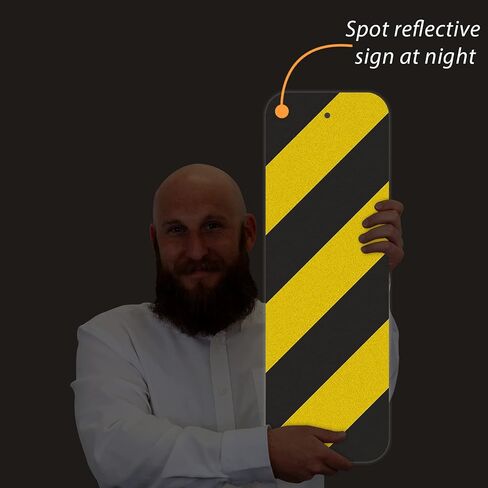 SmartSign 24 x 8 inch Object Marker Chevron Metal Sign, 80 mil Aluminum, 3M Laminated Engineer Grade Reflective Material, Black and Yellow in Saudi Arabia