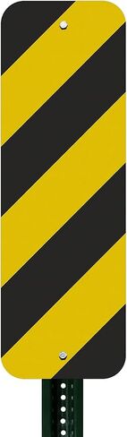 SmartSign 24 x 8 inch Object Marker Chevron Metal Sign, 80 mil Aluminum, 3M Laminated Engineer Grade Reflective Material, Black and Yellow in Saudi Arabia