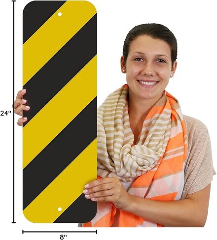 SmartSign 24 x 8 inch Object Marker Chevron Metal Sign, 80 mil Aluminum, 3M Laminated Engineer Grade Reflective Material, Black and Yellow in Saudi Arabia