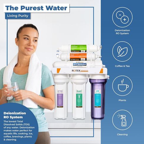 Reverse Osmosis Water Filtration System | Under Sink 5-Stage RO Water Filter System | NSF Certified | No Pump | Contains Leak Stop Valve | 100 GPD | Standard in Saudi Arabia