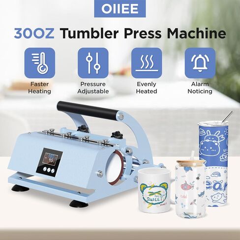30OZ Tumbler Heat Press Machine 110V Auto Timer Cup Mug Heat Press Machine for 9 OZ 11 OZ 15 OZ 16 OZ 20 OZ 30 OZ Sublimation Straight Tumbler Bottles,Ceramic Mugs,Glass Cans Heat Transfer Print in Saudi Arabia