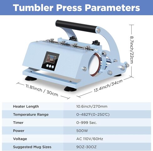 30OZ Tumbler Heat Press Machine 110V Auto Timer Cup Mug Heat Press Machine for 9 OZ 11 OZ 15 OZ 16 OZ 20 OZ 30 OZ Sublimation Straight Tumbler Bottles,Ceramic Mugs,Glass Cans Heat Transfer Print in Saudi Arabia