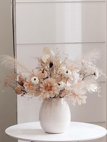 زينة عيد الشكر - قطعتان من زهور الخريف الاصطناعية، باقة زهور ديكور الخريف لباقات الزفاف، ترتيبات قطع مركزية لديكور الخريف، زهور صناعية وحفلات الزفاف وحفلات استقبال المولود الجديد وديكورات المنزل in Kuwait