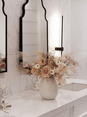 زينة عيد الشكر - قطعتان من زهور الخريف الاصطناعية، باقة زهور ديكور الخريف لباقات الزفاف، ترتيبات قطع مركزية لديكور الخريف، زهور صناعية وحفلات الزفاف وحفلات استقبال المولود الجديد وديكورات المنزل in Kuwait