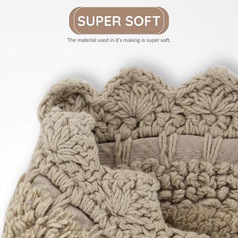 RAJRANG Cotton Bathroom Rug Pack of 2 - Oval 17x24 Inches Crochet Reversible Boho Bath Mat - Sand in Kuwait